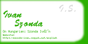 ivan szonda business card